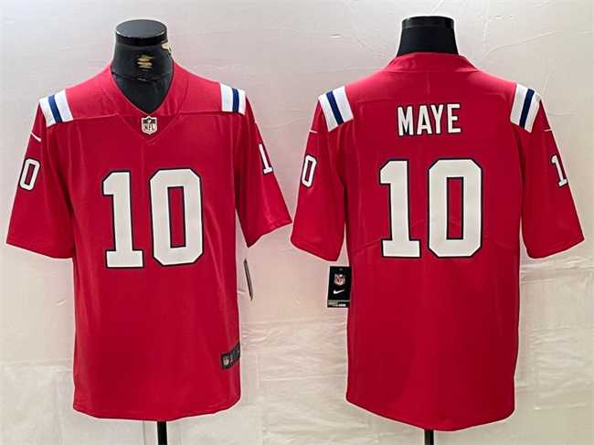 Men's New England Patriots #10 Drake Maye Red 2024 Draft Vapor Limited Football Stitched Jersey,We sell and wholesale Men's New England Patriots #10 Drake Maye Red 2024 Draft Vapor Limited Football Stitched Jersey on line form chian!
